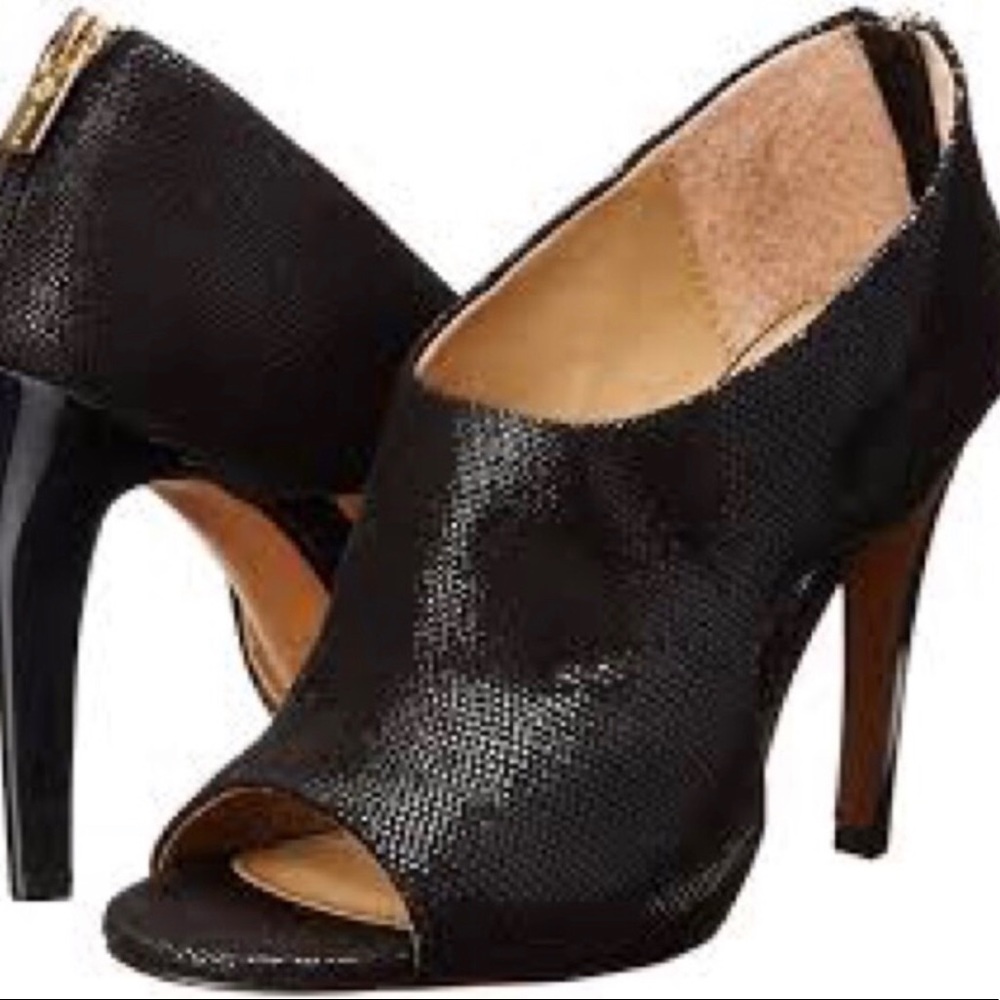 Isola Black Peep Toe Heels - Picture 1 of 6